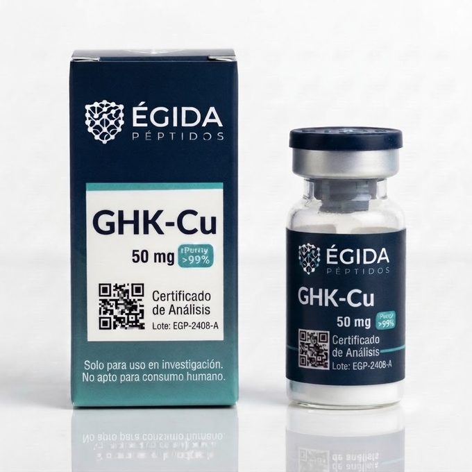 Vial de GHK-Cu de investigación, 50 mg, Égida Peptides