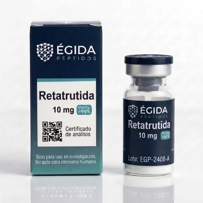 Vial de Retatrutida de investigación, 10 mg, Égida Peptides
